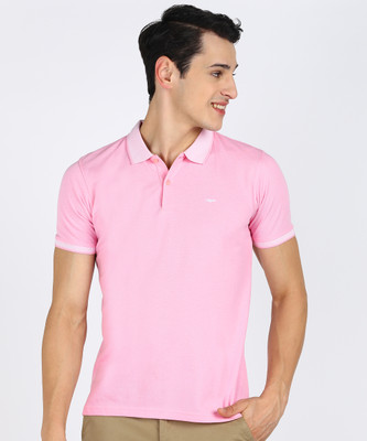 PARK AVENUE Solid Men Polo Neck Red T-Shirt