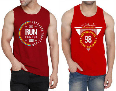 WOOSTRO Graphic Print Men Scoop Neck Maroon, Red T-Shirt