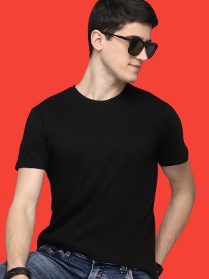 Darkaffix Solid Men Round Neck Reversible Black T-Shirt