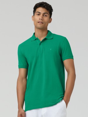 XYXX Solid Men Polo Neck Green T-Shirt