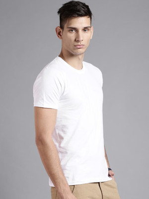 OrrganicChics Solid Men Round Neck White T-Shirt