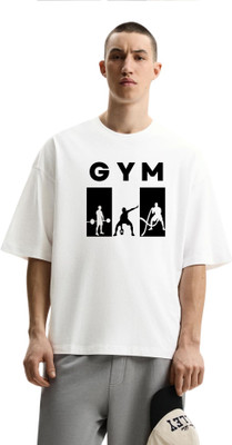 fashnobic Printed Men Round Neck White T-Shirt