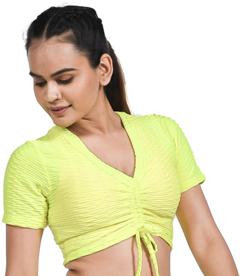 GymSquad Casual Self Design Women Light Green Top