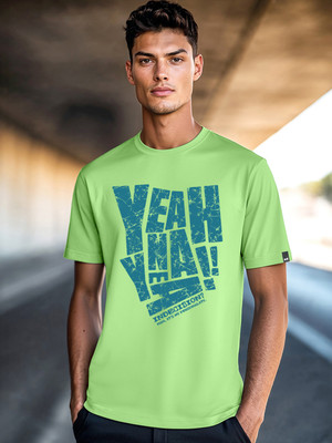 BEWAKOOF Typography Men Round Neck Green T-Shirt