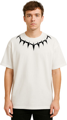 Buddy Collection Graphic Print Men Round Neck White T-Shirt