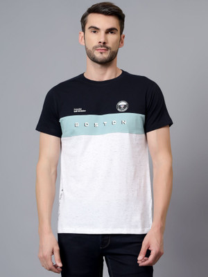 CANTABIL Colorblock Men Round Neck Grey, Black T-Shirt