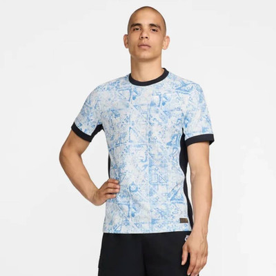 rjm Printed Men Polo Neck Blue T-Shirt