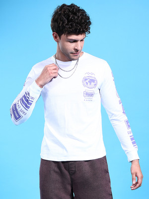 The Indian Garage Co. Typography Men Round Neck White T-Shirt