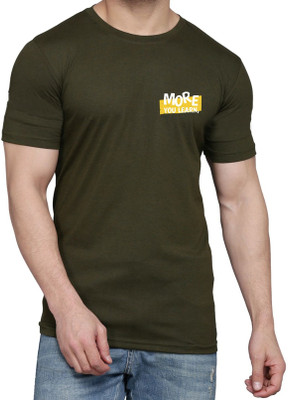 WOOSTRO Printed Men Round Neck Light Green T-Shirt