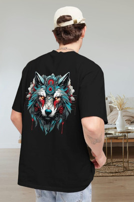 Dark Drive Printed Men Round Neck Black T-Shirt