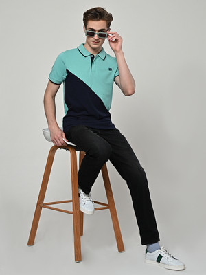 KILLER Solid Men Polo Neck Light Green T-Shirt