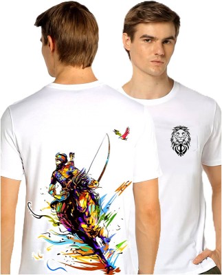 HamsaMART Solid Men Round Neck White T-Shirt