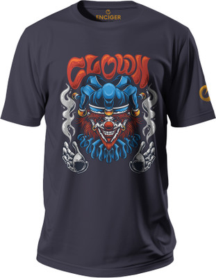 Enciger Solid Men Round Neck Dark Blue T-Shirt