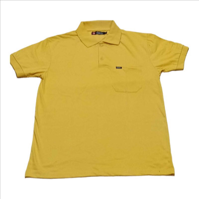 japro Solid Men Polo Neck Yellow T-Shirt
