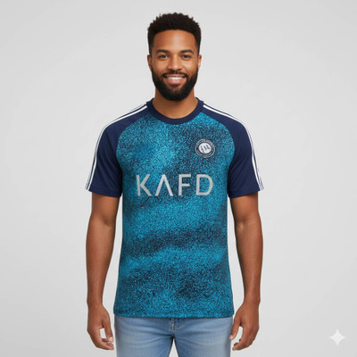 PRASEL Printed Men Round Neck Blue T-Shirt