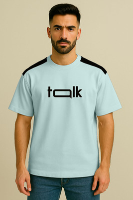 Culish Trend Graphic Print Men Round Neck Blue T-Shirt