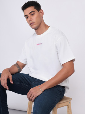 LEE Typography Men Round Neck White T-Shirt