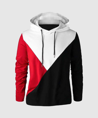 Try This Printed Men Hooded Neck Red T-Shirt