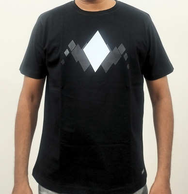 SEAMSLIIM Graphic Print Men Round Neck Black T-Shirt