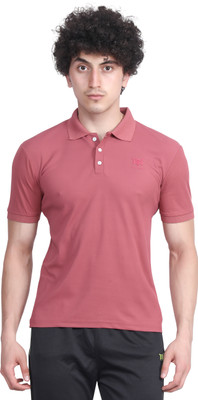 trend armour Solid Men Polo Neck Pink T-Shirt