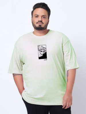 BEWAKOOF Typography Men Round Neck Green T-Shirt