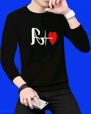 Risemax Printed Men Round Neck Black T-Shirt