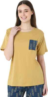 Smarty Pants Printed Women Round Neck Yellow T-Shirt
