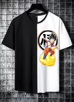 clickwell Colorblock Men Round Neck Black, White T-Shirt