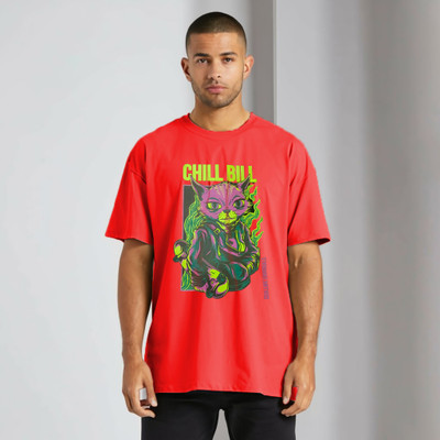 Sahuone Printed, Typography Men Round Neck Red T-Shirt