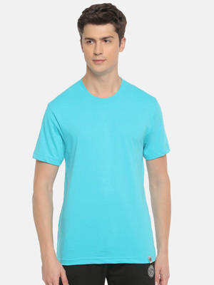 Macroman M-Series Solid Men Round Neck Blue T-Shirt