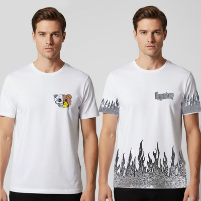 danzo Graphic Print Men Round Neck White T-Shirt