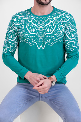 InkTees Printed Men Round Neck Light Blue T-Shirt