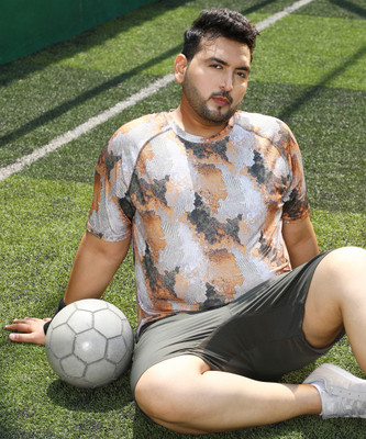 Instafab Plus Printed Men Crew Neck Multicolor T-Shirt