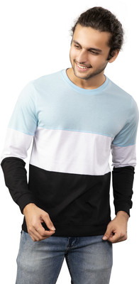 Six Abodes Colorblock Men Round Neck Multicolor T-Shirt