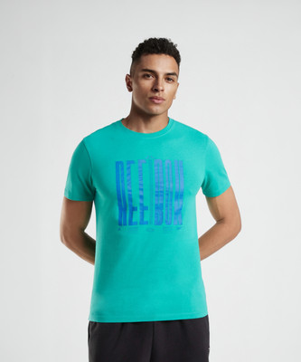 REEBOK Graphic Print Men Round Neck Light Blue T-Shirt