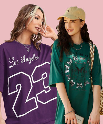 MOD YOUNG Printed Women Round Neck Multicolor T-Shirt