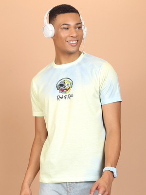 HIGHLANDER Printed, Tie & Dye Men Round Neck Multicolor T-Shirt