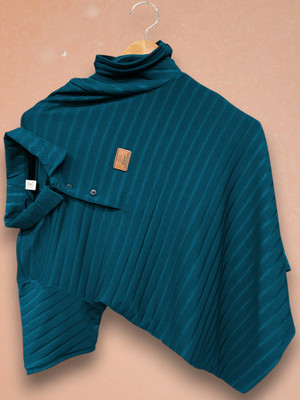 Nat Jastica Self Design Men Polo Neck Blue T-Shirt