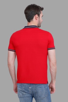 Pyro Spirit Solid Men Polo Neck Red T-Shirt