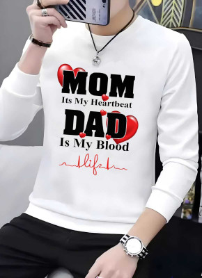 AVR Printed, Typography Men Round Neck White T-Shirt