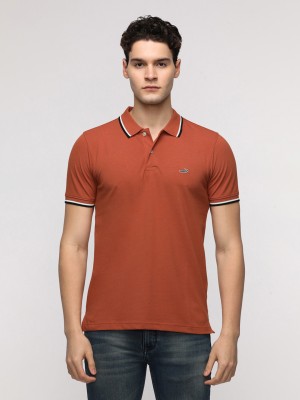 CROCODILE Solid Men Polo Neck Brown T-Shirt