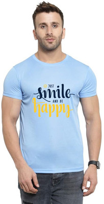 LV CARE Printed Men Round Neck Grey T-Shirt