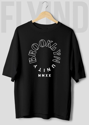 HouseOfCommon Typography Men Round Neck Black T-Shirt