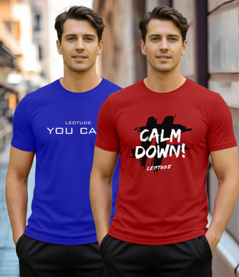 Leotude Printed Men Round Neck Multicolor T-Shirt
