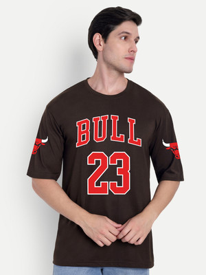 Benny Brooks Printed Men Round Neck Brown T-Shirt