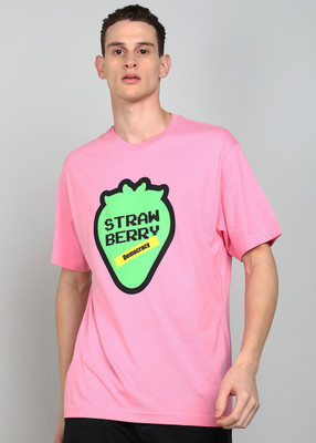 United Colors of Benetton Graphic Print Men Round Neck Pink T-Shirt
