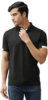 EPPE Solid Men Polo Neck White, Black T-Shirt