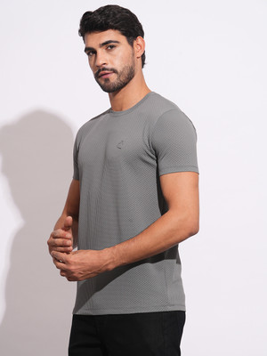 BEING HUMAN Printed Men Round Neck Grey T-Shirt