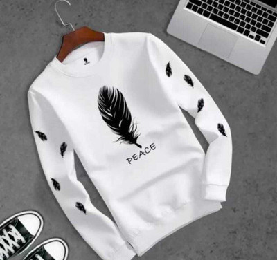 V DAS Graphic Print Men Round Neck White T-Shirt