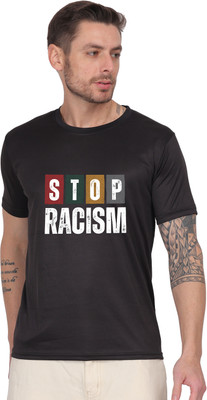 AltaModa Printed Men Round Neck Black T-Shirt